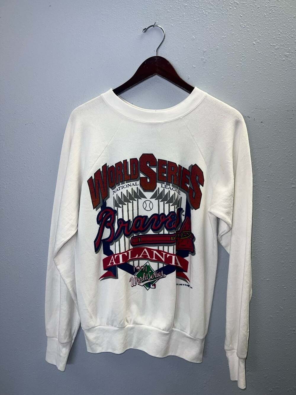Vintage 1991 Atlanta Braves World Series MLB Signal Mega-Fleece Sweatshirt